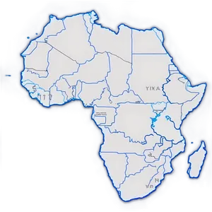 Africa Map Outline With Safari Theme PNG Eku