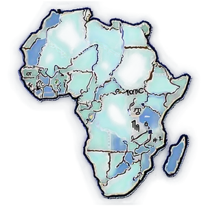 Africa Map Outline With Safari Theme PNG Vrt