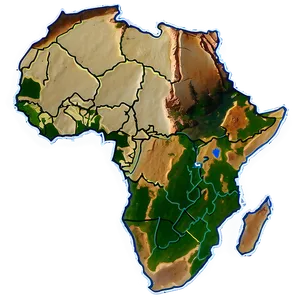 Africa Outline With Rivers Png Bdj PNG image