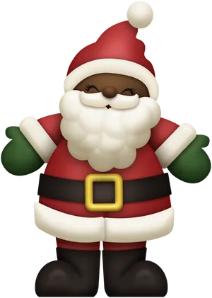 African American Santa Claus Cartoon PNG image