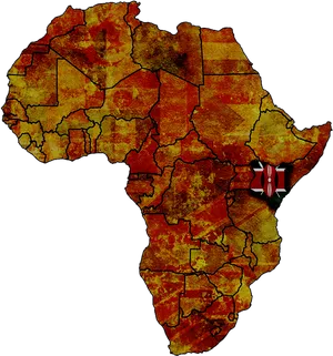 African Continent Textured Map PNG image