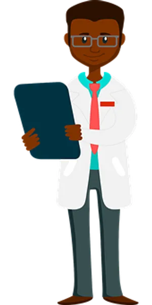 African Doctor Cartoon Character