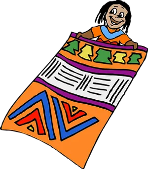 African Market Vendor Cartoon