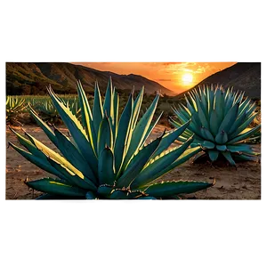 Agave Plant Sunset PNG 06282024 PNG