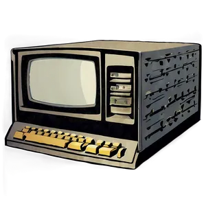 Aged Computer Illustration PNG Bho