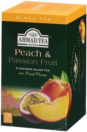 Ahmad Tea Peach Passion Fruit Flavored Black Tea PNG image
