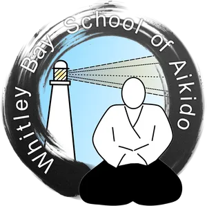Aikido School Logowith Lighthouseand Figure PNG image