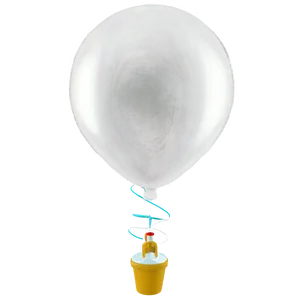 Air Filled White Balloon PNG 48