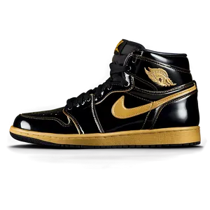 Air Jordan 1 Gold And Black Png 06202024 PNG image