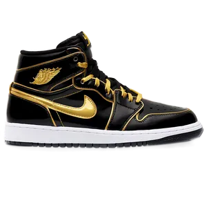 Air Jordan 1 Gold And Black PNG Unx