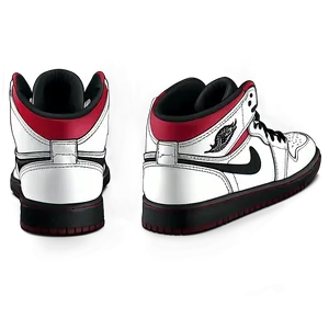 Air Jordan 1 Red And Black PNG 06202024