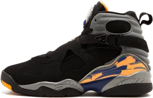 Air Jordan Sneaker Black Orange Blue PNG image
