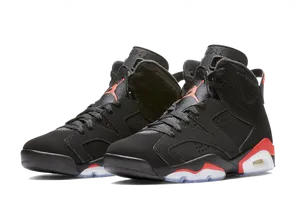 Air Jordan Sneakers Black Background PNG image
