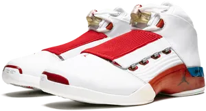 Air Jordan White Red Sneakers PNG image