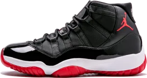 Air Jordan11 Retro Black Red PNG image