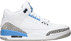 Air Jordan3 Retro White Blue PNG image