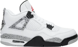 Air Jordan4 White Cement Sneaker PNG image