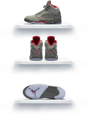 Air Jordan5 Retro Sneakers Display PNG image