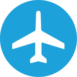 Airplane Icon Blue Background PNG image