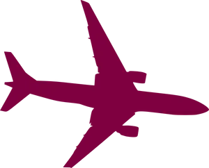 Airplane Silhouette Blue Background PNG