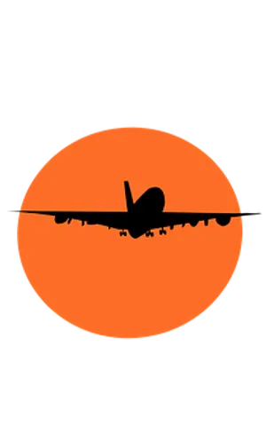 Airplane Silhouette Sunset