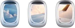 Airplane Window Views Triptych