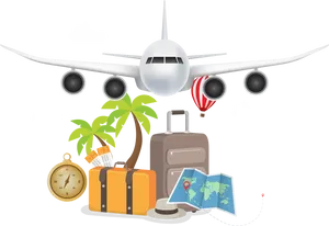 Airplaneand Travel Icons PNG image