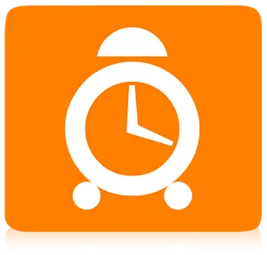 Alarm Clock Icon Orange Background
