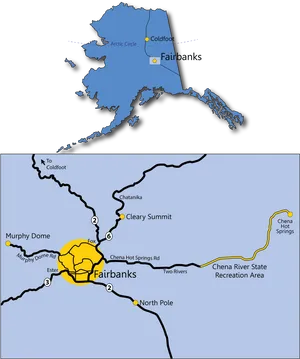 Alaska Fairbanks Area Map PNG image