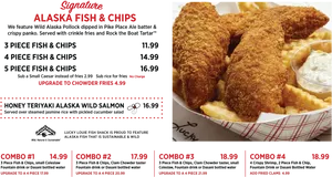 Alaska Fishand Chips Menu PNG image