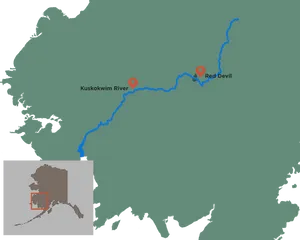 Alaska Kuskokwim River Map PNG image