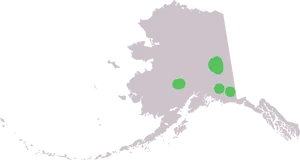 Alaska Mapwith Green Dots PNG image