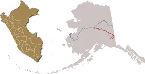 Alaska Mapwith Highlighted Borderand Routes PNG image