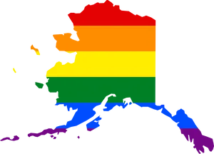 Alaska Rainbow Map Silhouette PNG image
