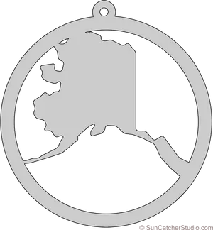 Alaska State Outline Ornament PNG image