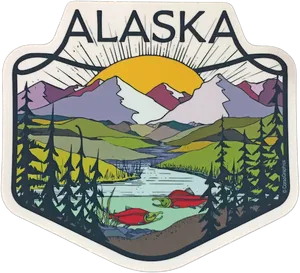 Alaska Travel Patch Illustration PNG image