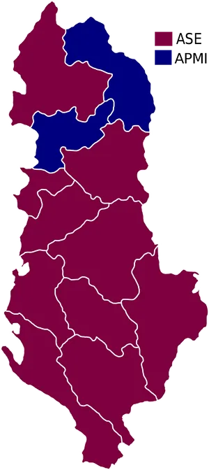 Albania Administrative Division Map PNG image