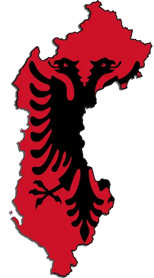 Albania Mapwith Flag Eagle PNG image