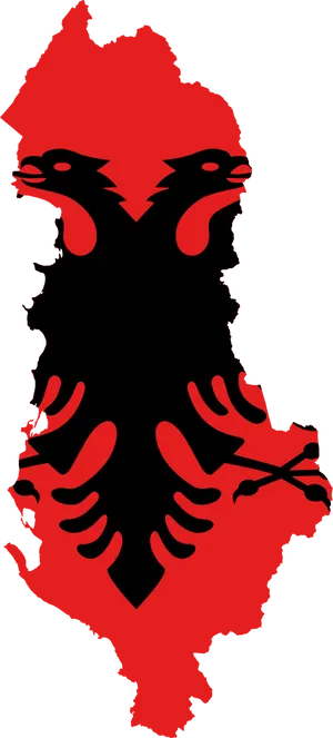 Albanian Flag Map PNG image