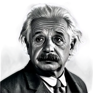Albert Einstein Black And White PNG 06122024