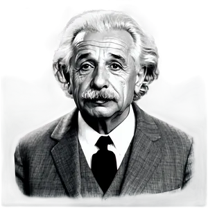 Albert Einstein Black And White PNG Miy4 PNG