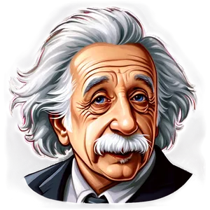 Albert Einstein Cartoon PNG 06122024