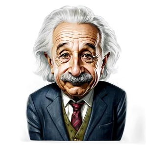 Albert Einstein Funny Caricature PNG 06122024 PNG