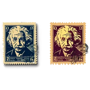 Albert Einstein Vintage Stamp Png 06122024 PNG image