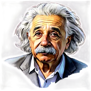 Albert Einstein Watercolor Art PNG Sya5 PNG