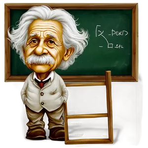 Albert Einstein With Chalkboard Png Qqv PNG image