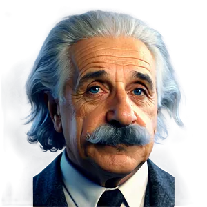 Albert Einstein With Mustache PNG 06122024