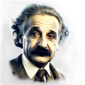 Albert Einstein With Mustache PNG 06122024