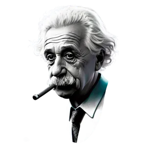Albert Einstein With Pipe PNG 8