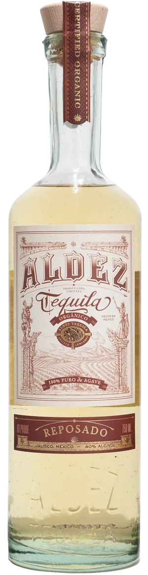 Aldez Reposado Tequila Bottle PNG image